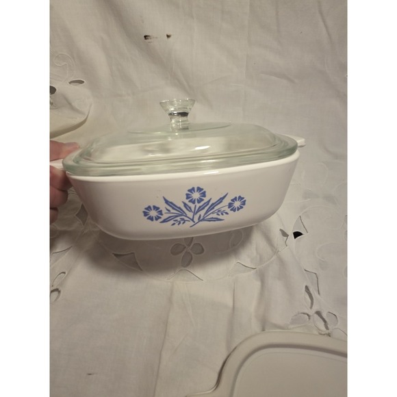 Corningware Other - Vintage Corning Ware Blue Cornflower Casserole Dish With Glass And Plastic Lid